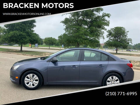 2013 Chevrolet Cruze for sale at BRACKEN MOTORS in San Antonio TX