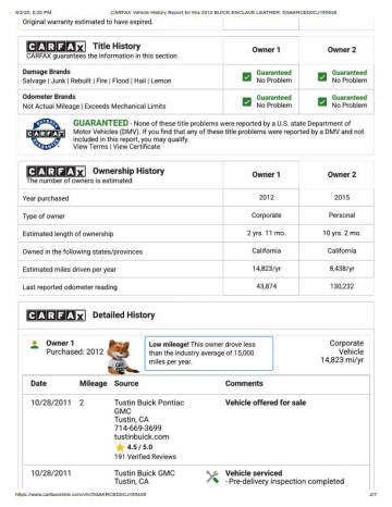 2012 Buick Enclave Leather