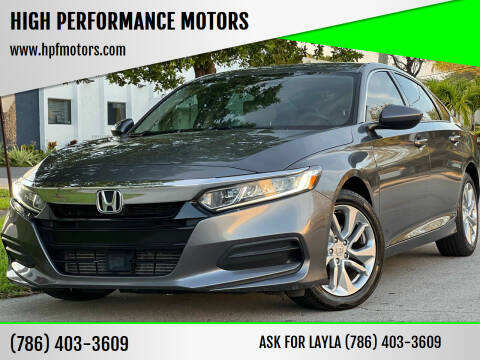 2018 Honda Accord for sale at HIGH PERFORMANCE MOTORS in Hollywood FL