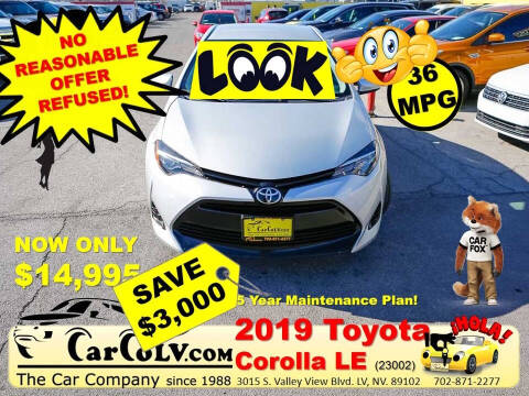 2019 Toyota Corolla for sale at The Car Company - No Reasonable Offer Refused in Las Vegas NV