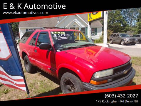 2001 Chevrolet Blazer for sale at E & K Automotive in Derry NH