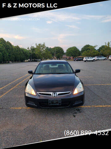 2007 Honda Accord for sale at F & Z MOTORS LLC in Vernon Rockville CT