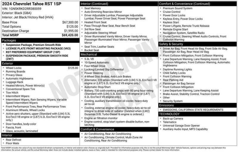 2024 Chevrolet Tahoe RST