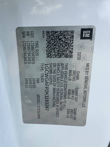 2019 Chevrolet Express 2500