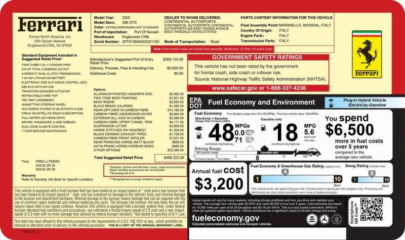 2025 Ferrari 296 GTS