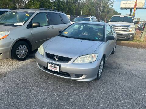 2004 Honda Civic for sale at County Line Car Sales Inc. in Delco NC