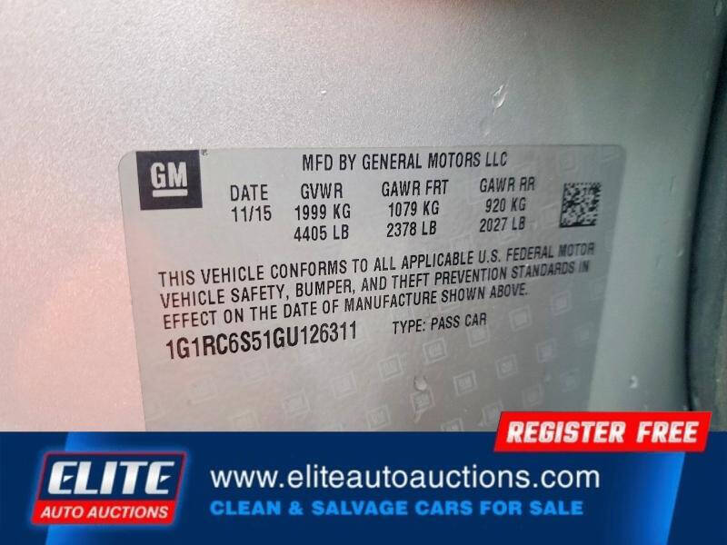 Silver 2016 Chevrolet Volt LT LT 4dr Hatchback 24