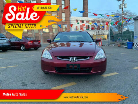 2005 Honda Accord for sale at Metro Auto Sales in Lawrence MA