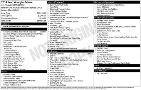 2014 Jeep Wrangler Sahara