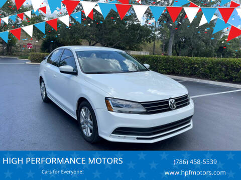 2017 Volkswagen Jetta for sale at HIGH PERFORMANCE MOTORS in Hollywood FL