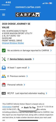 2020 Dodge Journey SE Value