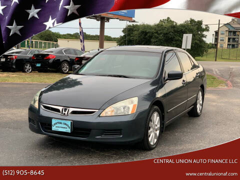 2007 Honda Accord for sale at Central Union Auto Finance LLC in Austin TX
