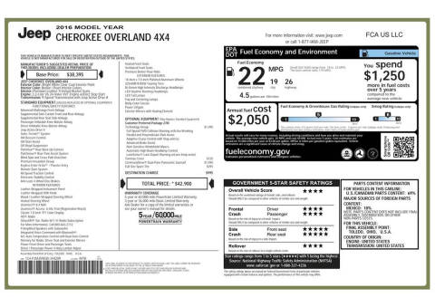 2016 Jeep Cherokee Overland