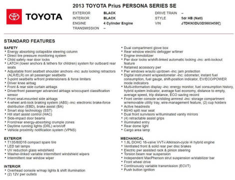 2013 Toyota Prius Three