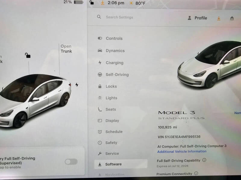 2021 Tesla Model 3 Standard Range Plus