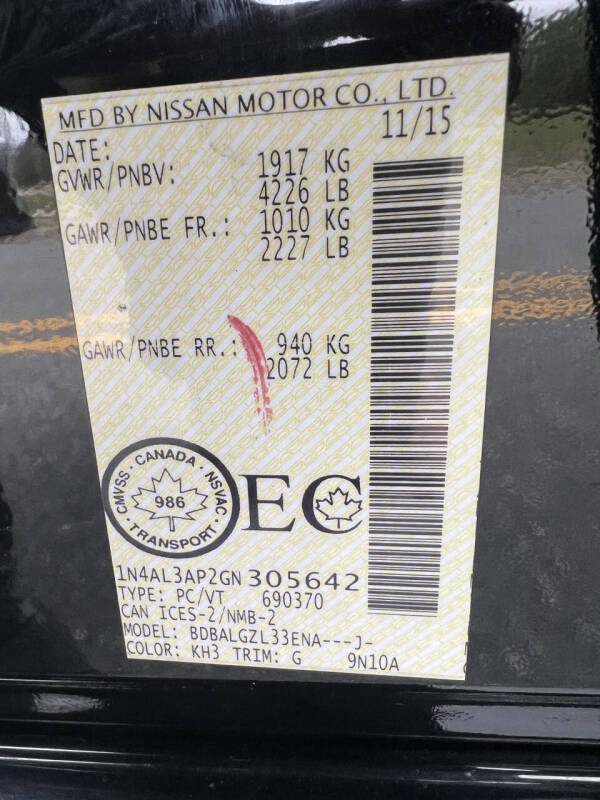 2016 Nissan Altima 2.5 S