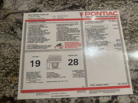2002 Pontiac Firebird Trans Am