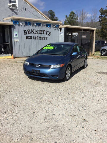 2007 Honda Civic for sale at Bennett Etc. in Richburg SC