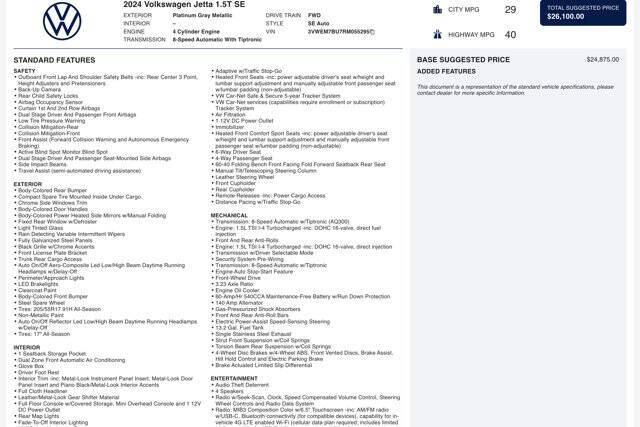 2024 Volkswagen Jetta SE