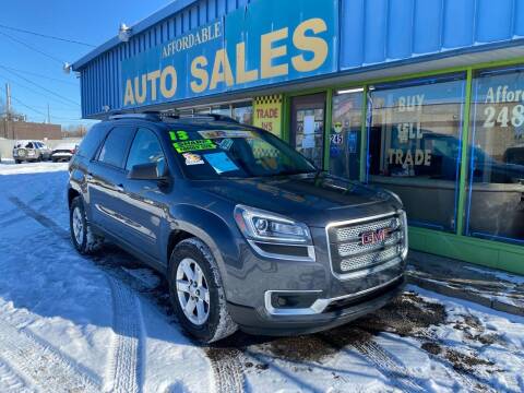 2013 GMC Acadia for sale at Affordable Auto Sales of Michigan in Pontiac MI