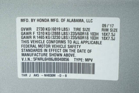 2018 Honda Odyssey Touring