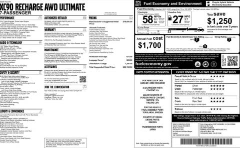 2024 Volvo XC90 Recharge T8 Ultimate Bright Theme 7P