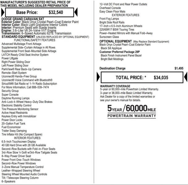 2019 Dodge Grand Caravan SXT