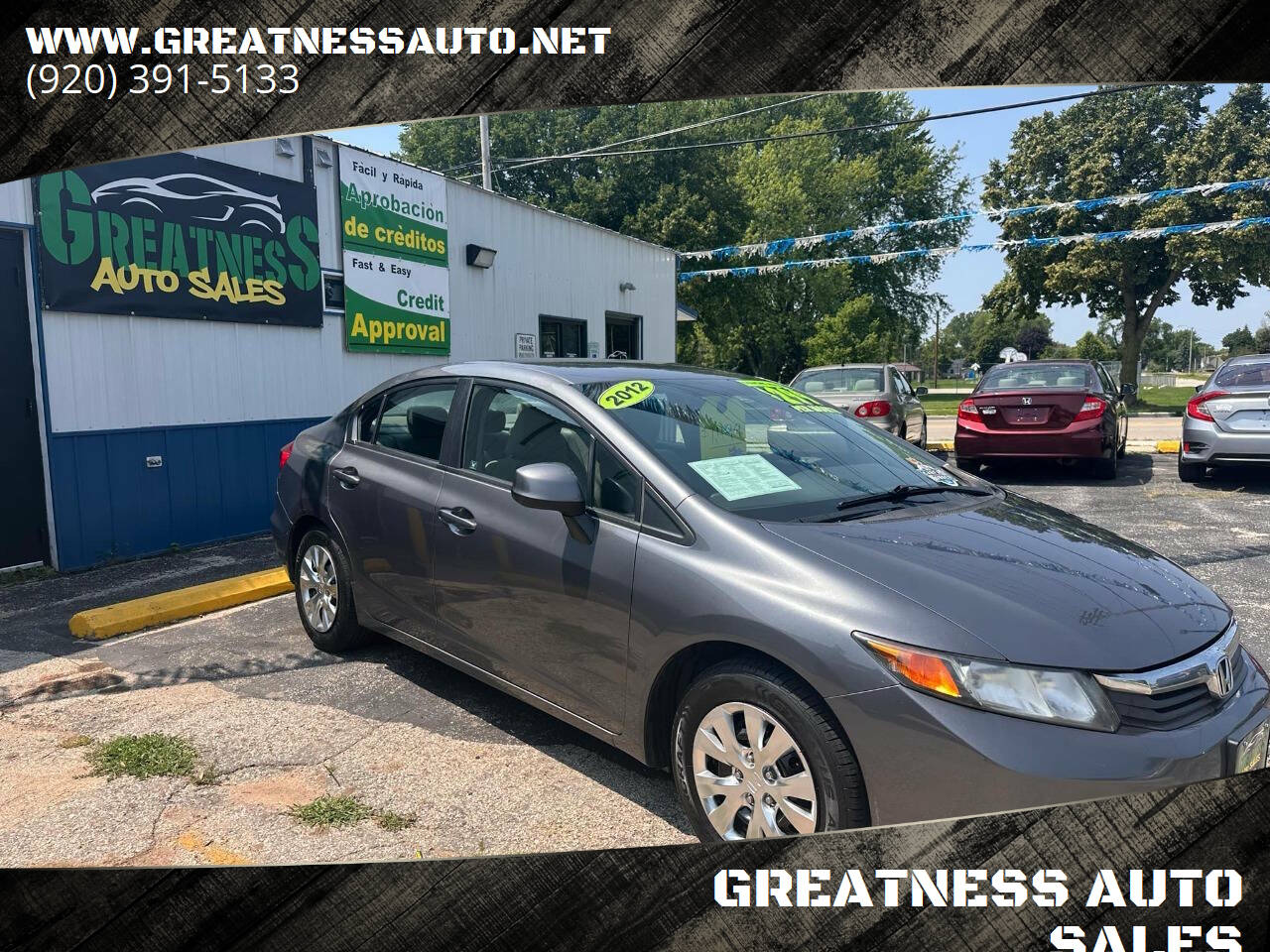 2012 Honda Civic for sale at GREATNESS AUTO SALES in Green Bay, WI