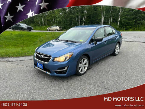 2016 Subaru Impreza for sale at MD Motors LLC in Williston VT