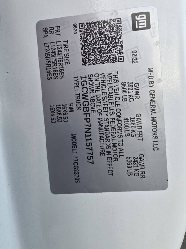 2022 Chevrolet Express 2500