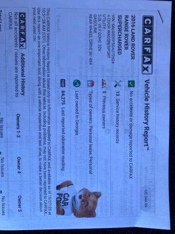 2016 Land Rover Range Rover Supercharged