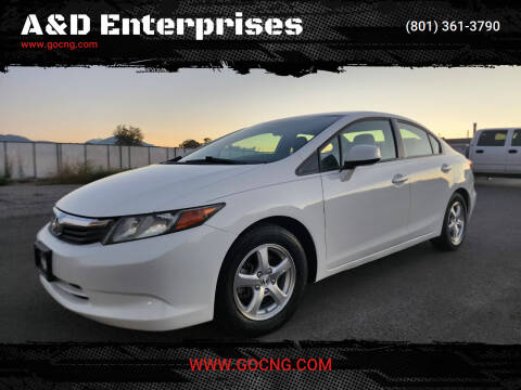 2012 Honda Civic for sale at A&D Enterprises in Spanish Fork UT