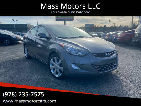 2013 Hyundai Elantra for sale at Mass Motors LLC in Worcester MA