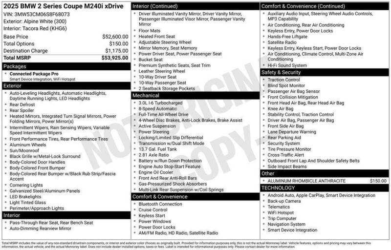 2025 BMW 2 Series M240i xDrive