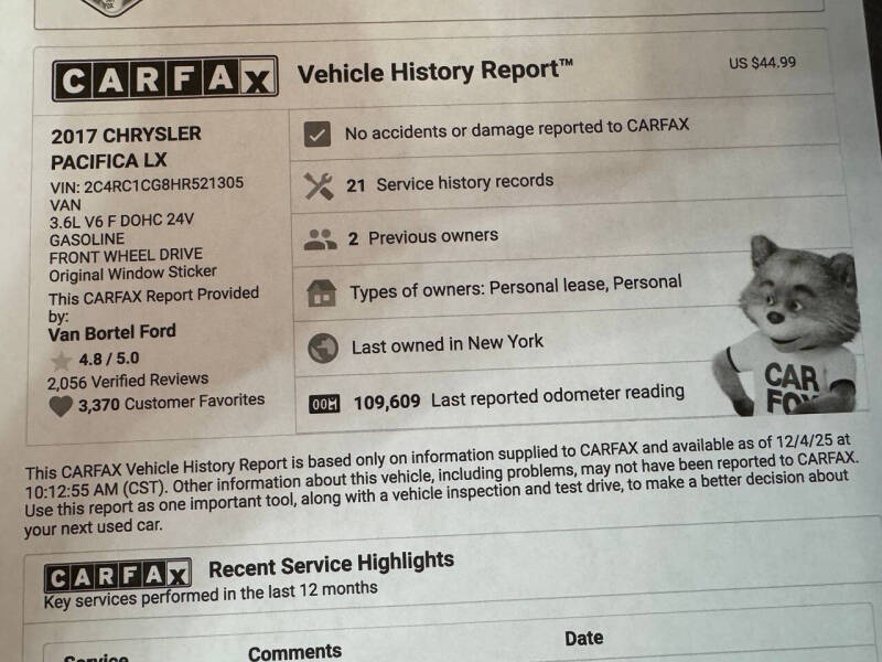 2017 Chrysler Pacifica LX
