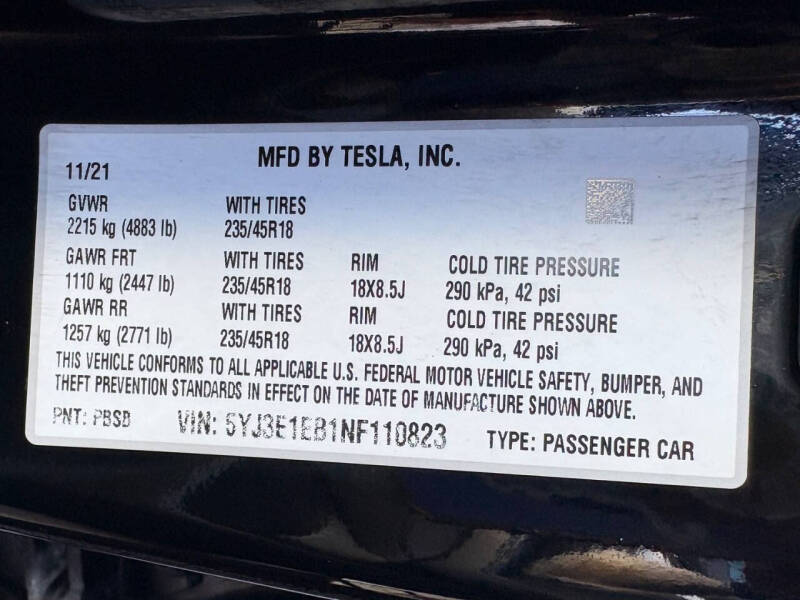 2022 Tesla Model 3 Long Range
