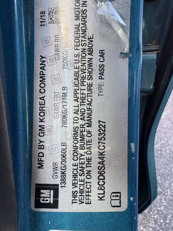 2019 Chevrolet Spark 1LT CVT