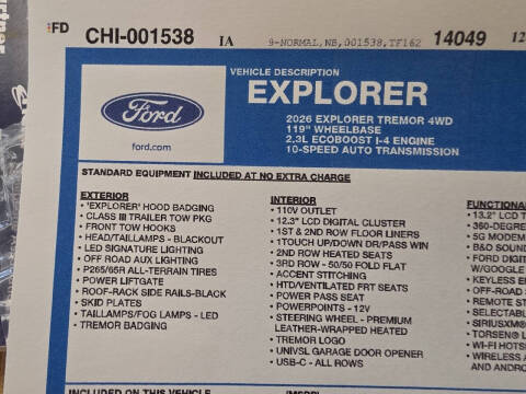 2026 Ford Explorer Tremor