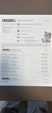 2014 Subaru Outback 2.5i