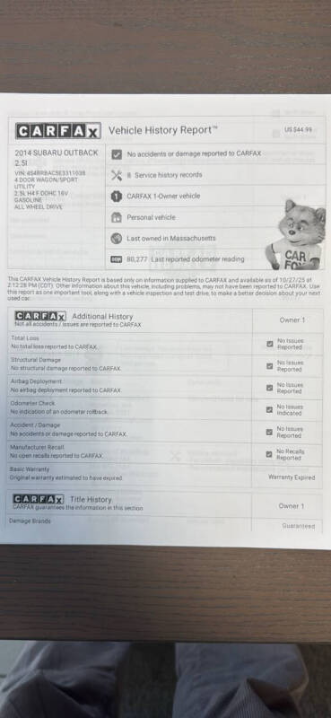 2014 Subaru Outback 2.5i