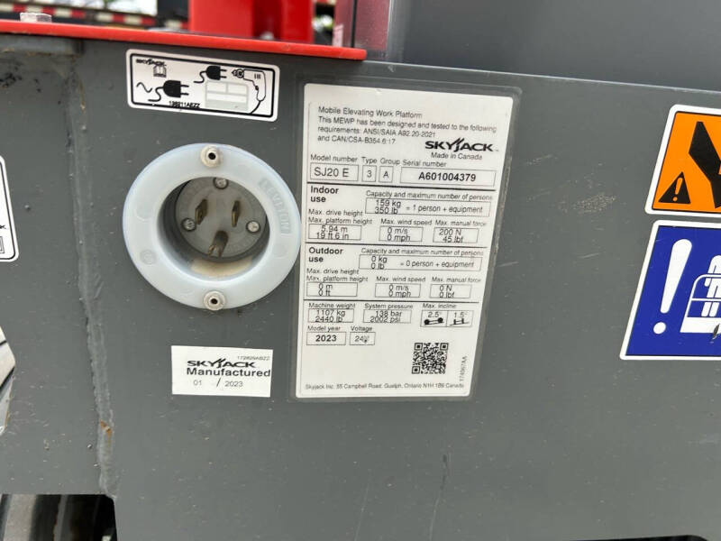 2023 Skyjack SJ20E 20' Vertical Manlift
