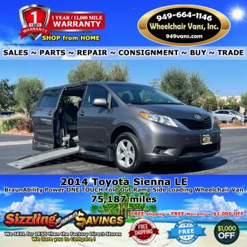 2014 Toyota Sienna for sale at Wheelchair Vans Inc in Laguna Hills CA