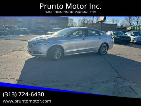 2013 Ford Fusion for sale at Prunto Motor Inc. in Dearborn MI