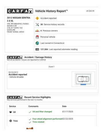 2012 Nissan Sentra 2.0 SL