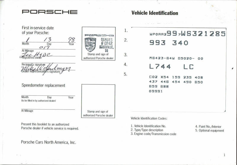 1998 Porsche 911 Carrera S