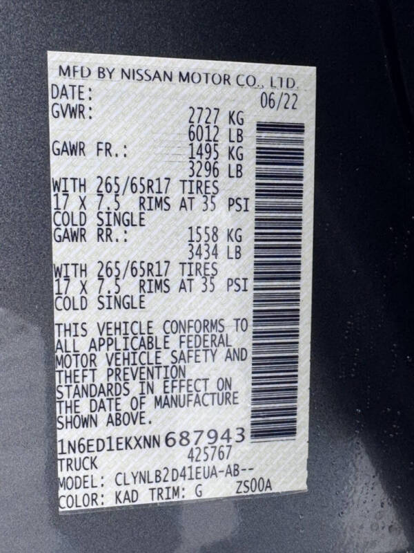 2022 Nissan Frontier SV