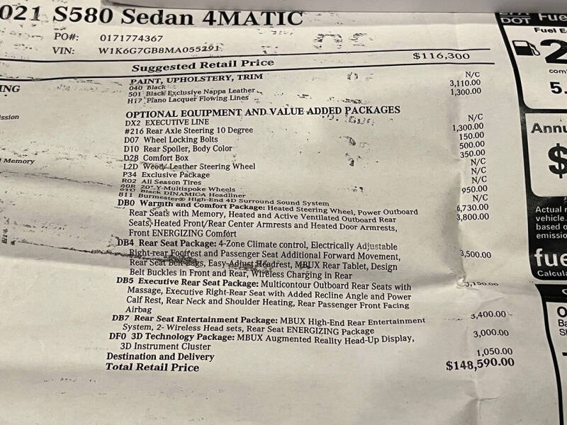 2021 Mercedes-Benz S-Class S 580 4MATIC