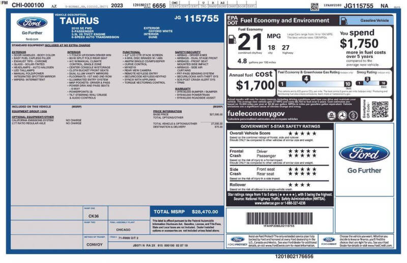 2018 Ford Taurus SE