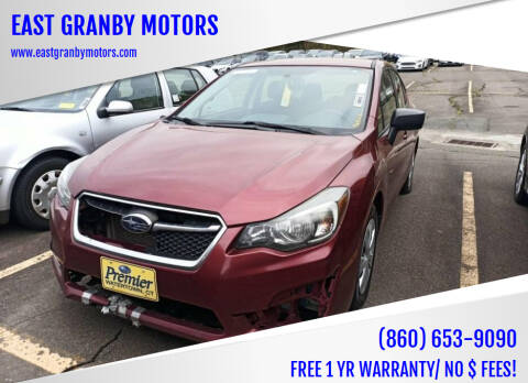 2016 Subaru Impreza for sale at EAST GRANBY MOTORS in East Granby CT