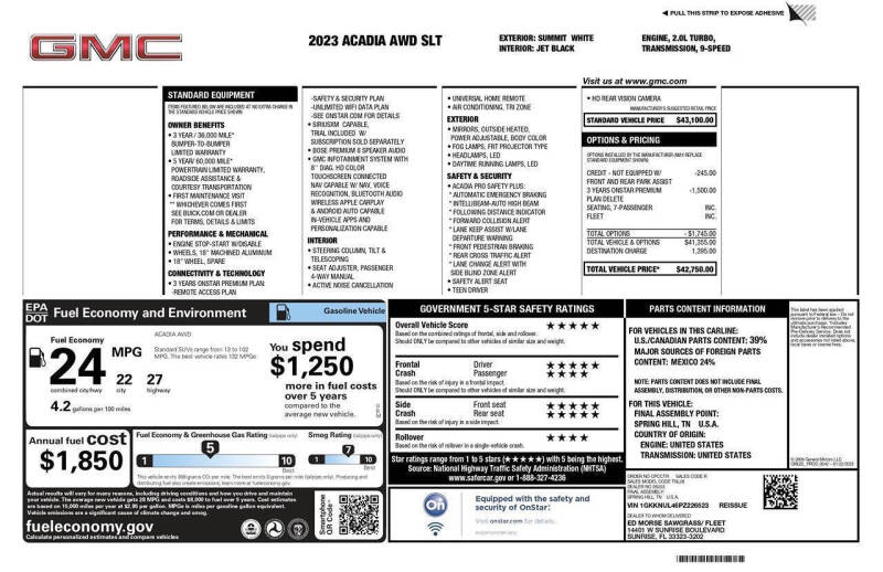 2023 GMC Acadia SLT